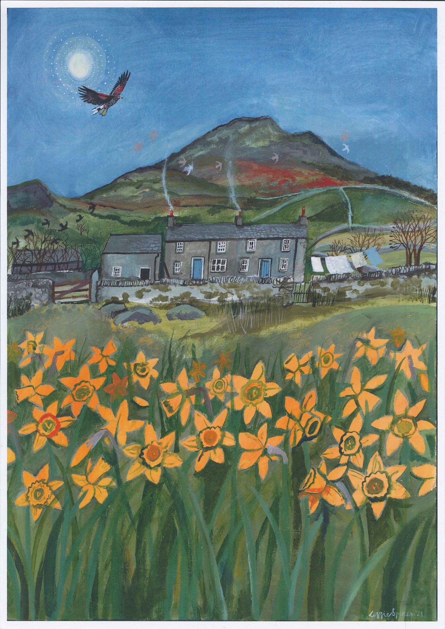 'Field of Daffodils' Poster by Lizzie Spikes