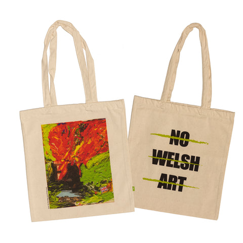 Canvas tote bag 'Tŷ Haf'/ 'No Welsh Art' by Beca (Peter Davies)