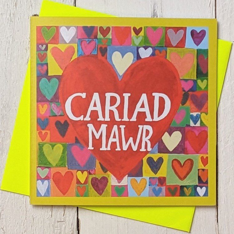 'Bright Cariad Mawr' Greetings Card by Lizzie Spikes