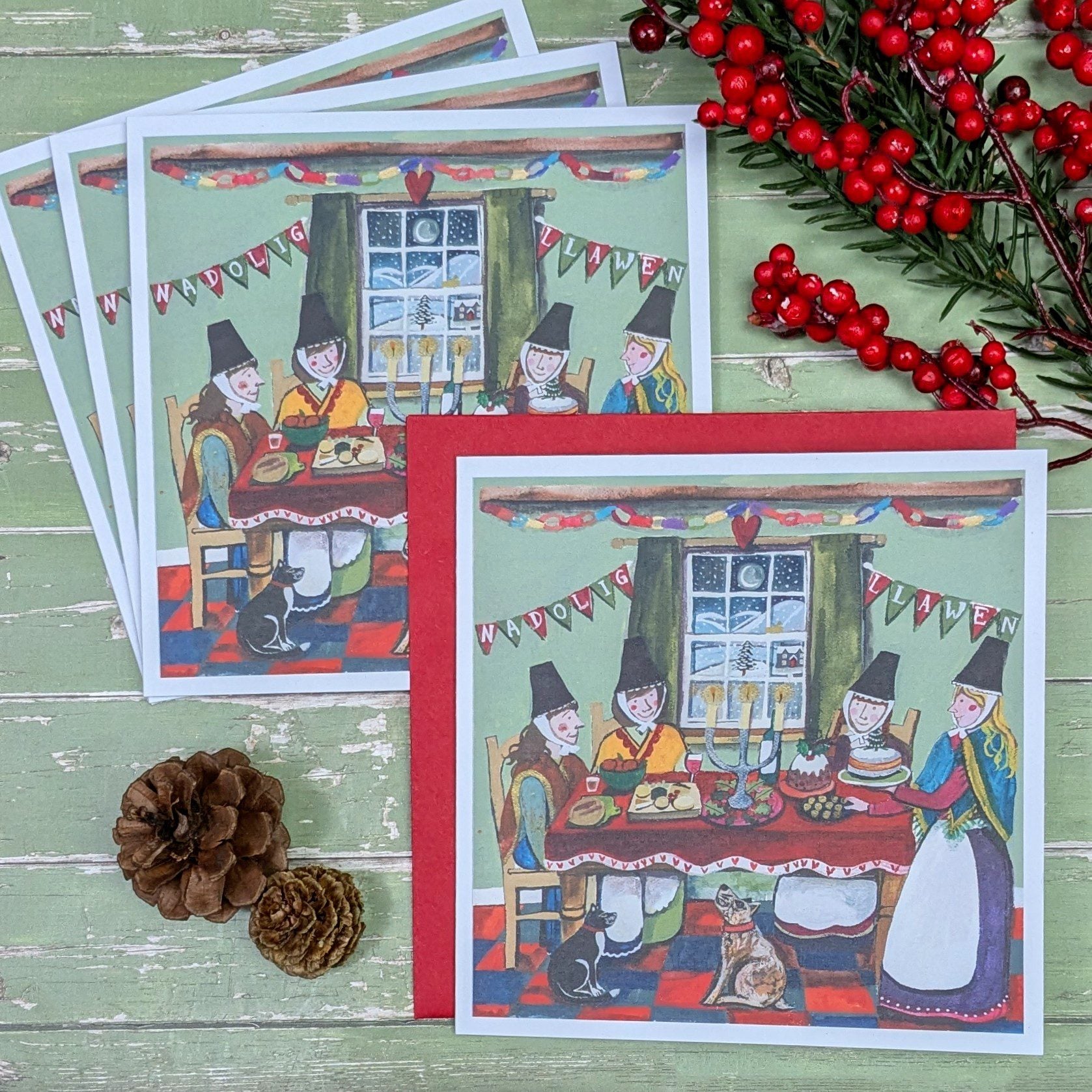 'Feast Nadolig' Christmas Cards by Lizzie Spikes