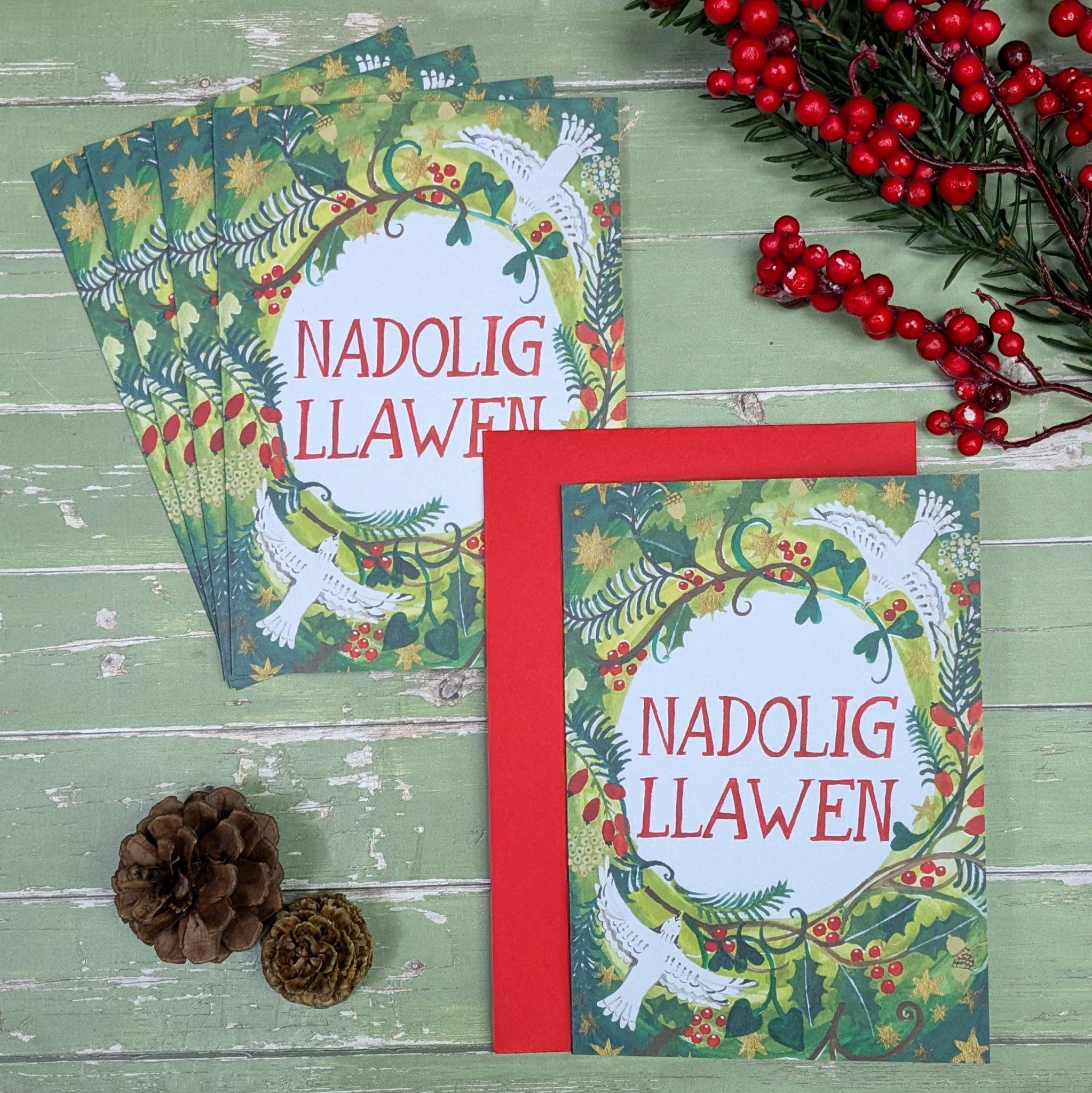 'Nadolig Llawen Colomennod' Christmas Cards by Lizzie Spikes