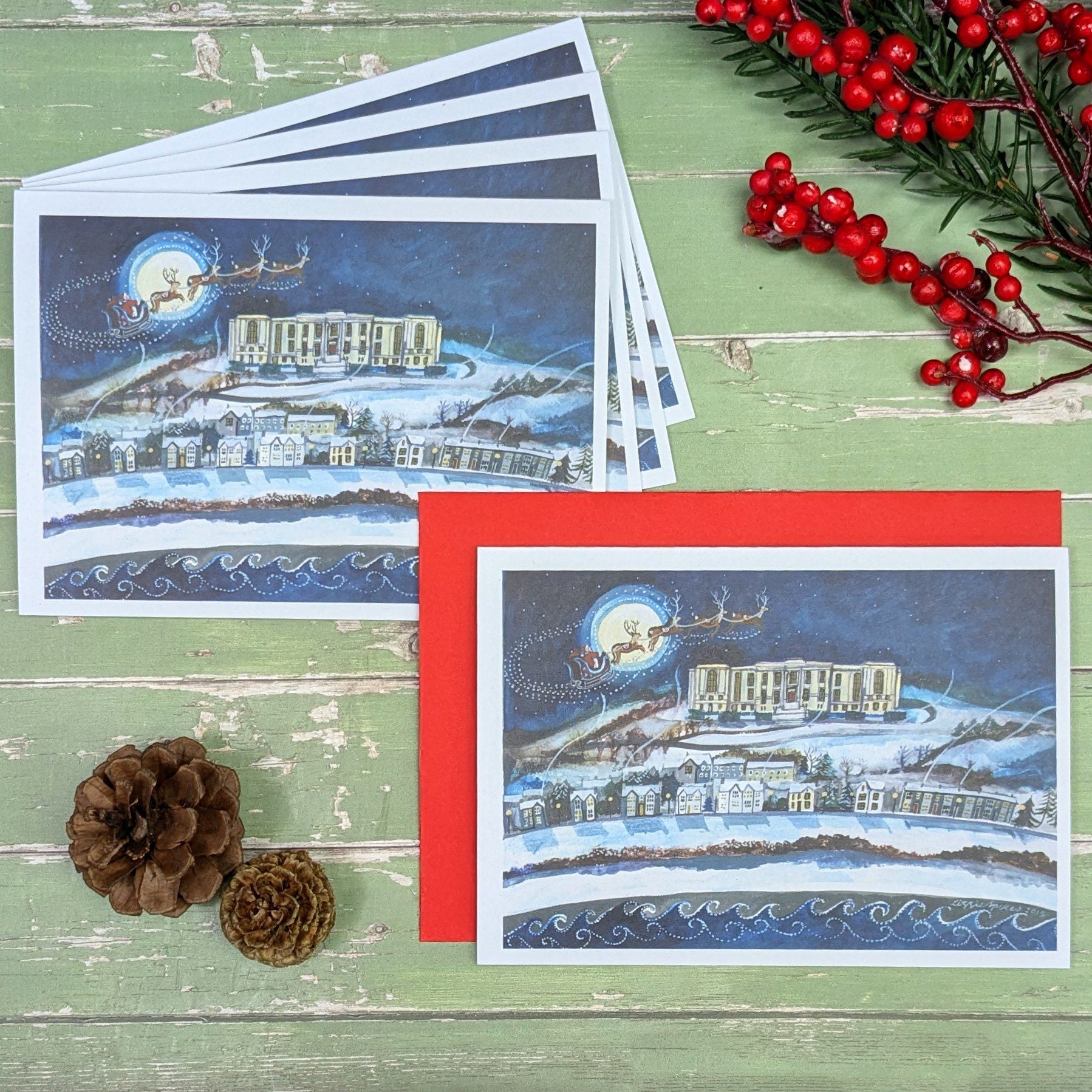 Christmas cards - Llyfrgell yn yr Eira