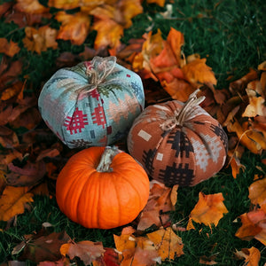 Welsh Tapestry print fabric pumpkin - Orange background MEDIUM