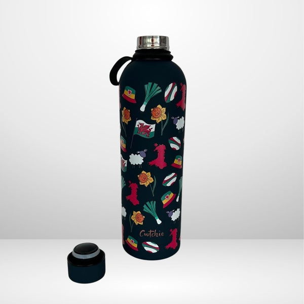 'Cwtchie' - Thermal Water Bottle (Black)