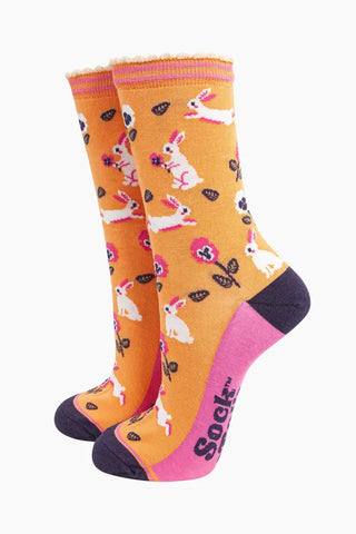 'Rabbits and Flowers' Women's Socks