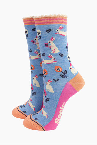 'Bunnies & Flowers' Women's Socks