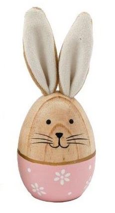 Wooden 'Easter Bunny Egg' Decoration - Pink