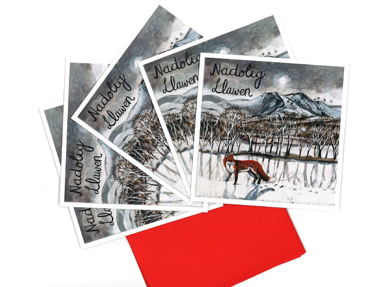 'Cader Idris Fox' Christmas Cards by Lizzie Spikes