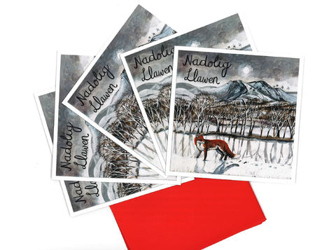 'Cader Idris Fox' Christmas Cards by Lizzie Spikes
