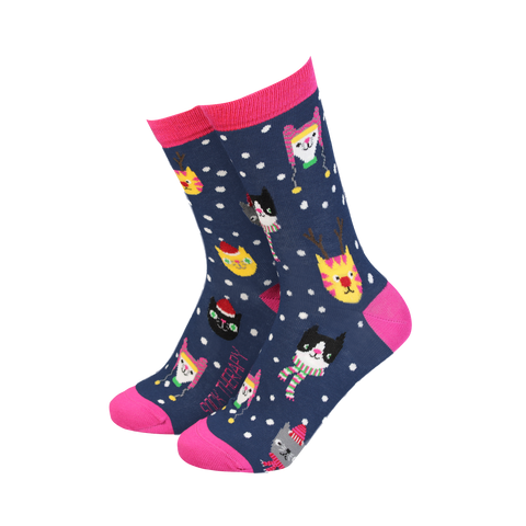 'Christmas Cats with Hats' Women's Socks