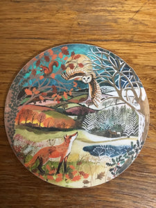 'Autumn & Winter' Round Coaster by Lizzie Spikes