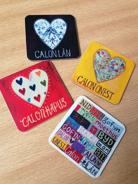 Set of four 'Calon Lân Coasters by Lizzie Spikes