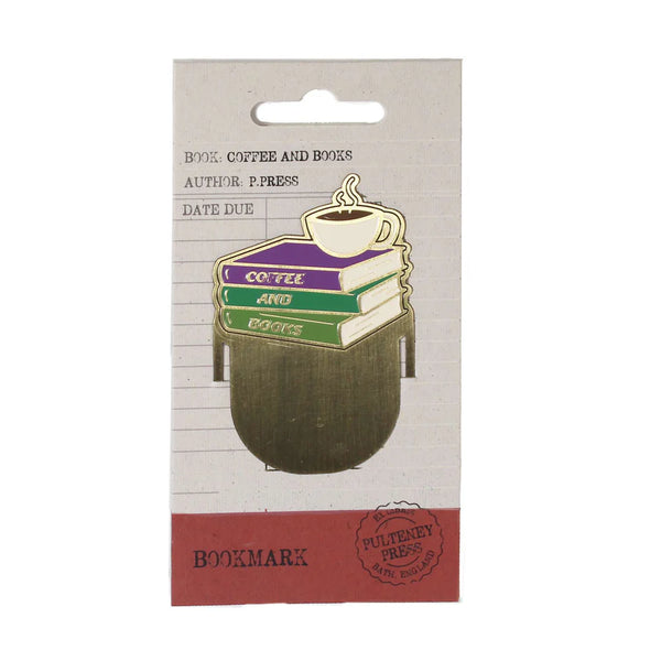 'Coffee & Books' brass effect Bookmark