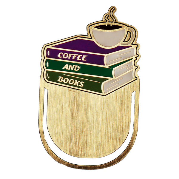 'Coffee & Books' brass effect Bookmark