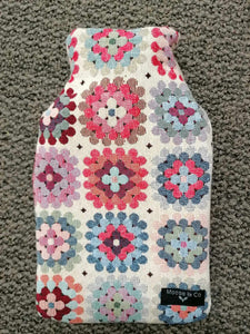 'Crochet' print hot water bottle - Multi