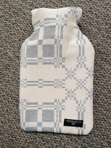 'Grey/White' print design hot water bottle