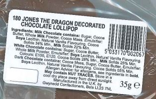 'Jones the Dragon' Decorated Chocolate Lollipop
