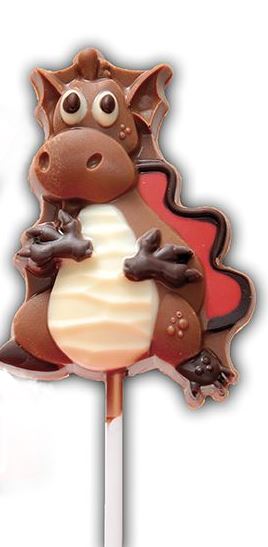 'Jones the Dragon' Decorated Chocolate Lollipop