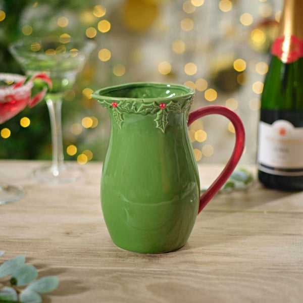 'Christmas Holly' Stoneware Jug