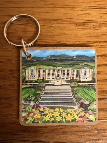 'National Library-Llyfrgell' keyring by Lizzie Spikes