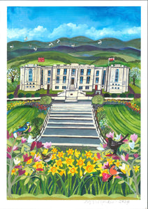 'National Library/Llyfrgell' Unmounted A4 Print by Lizzie Spikes