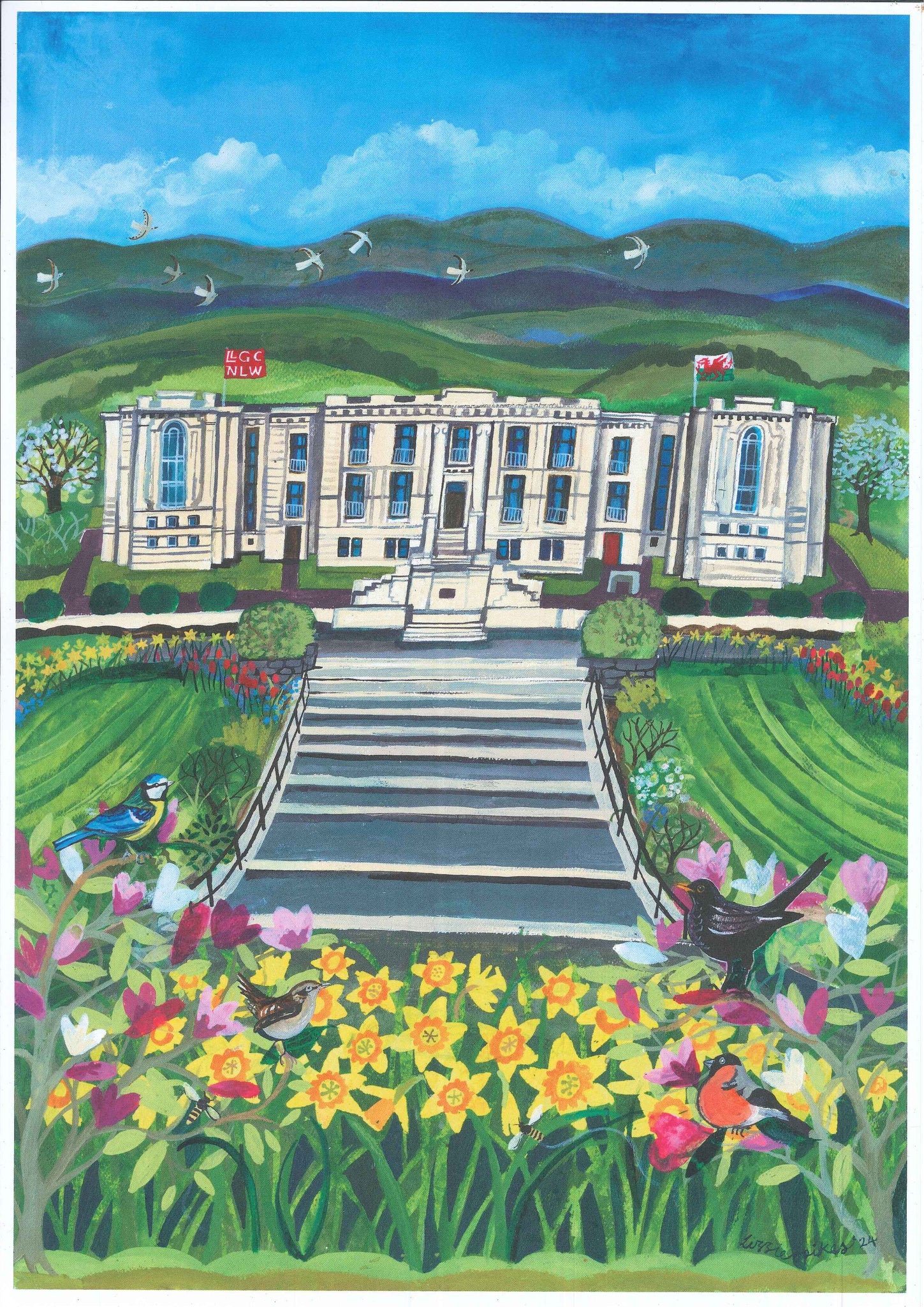 'National Library/Llyfrgell' Poster by Lizzie Spikes