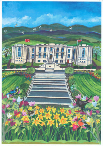 'National Library/Llyfrgell' Poster by Lizzie Spikes