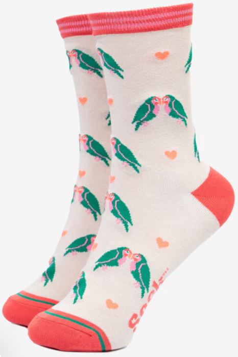'Lovebirds & Hearts' Women's Socks
