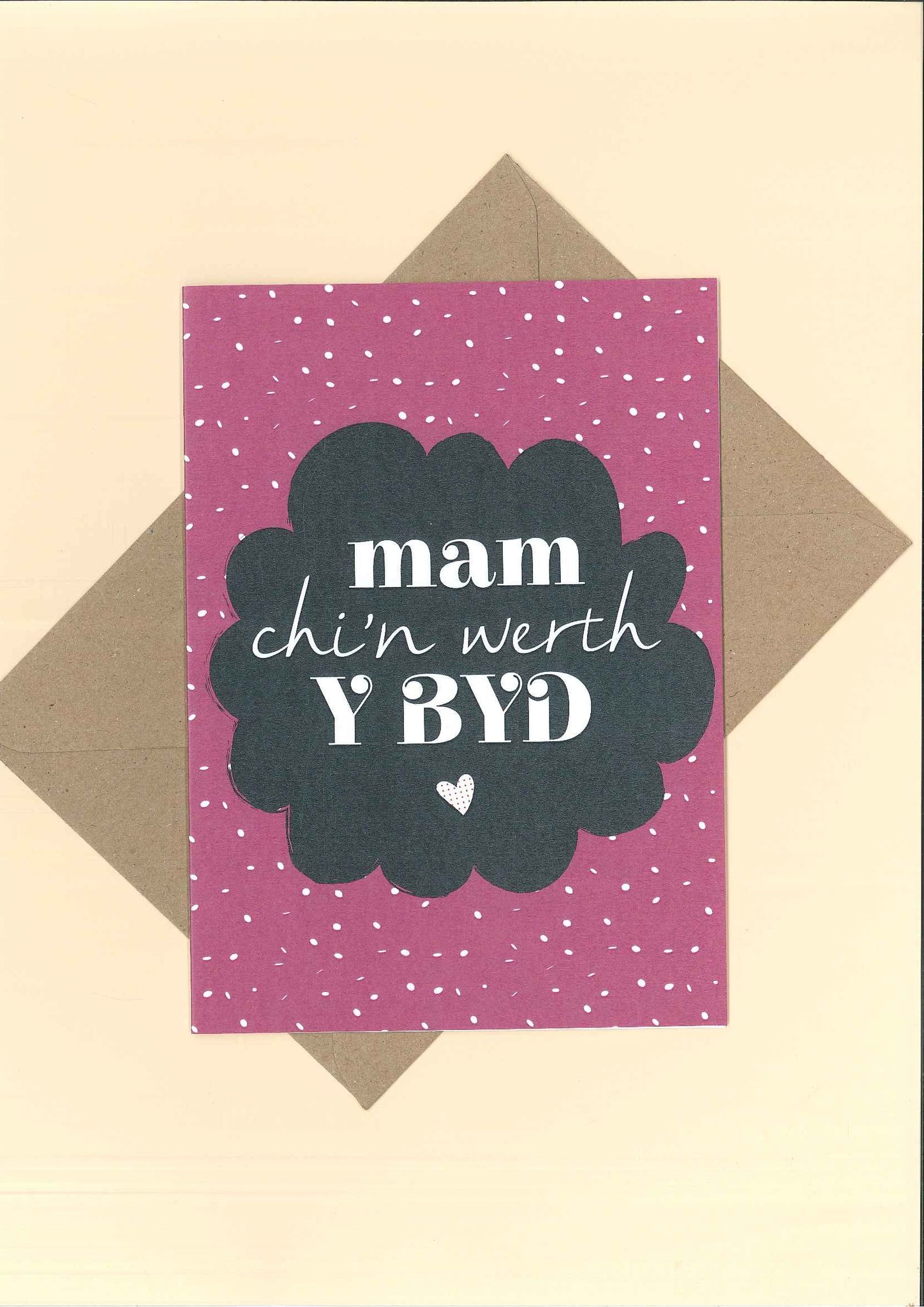 Sul y Mamau (Mother's Day) greetings card - 'Mam chi'n werth y byd'