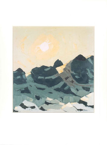 Mountain Landscape with high sun [between 1970 and 1980] - Sir Kyffin Williams Mounted Print