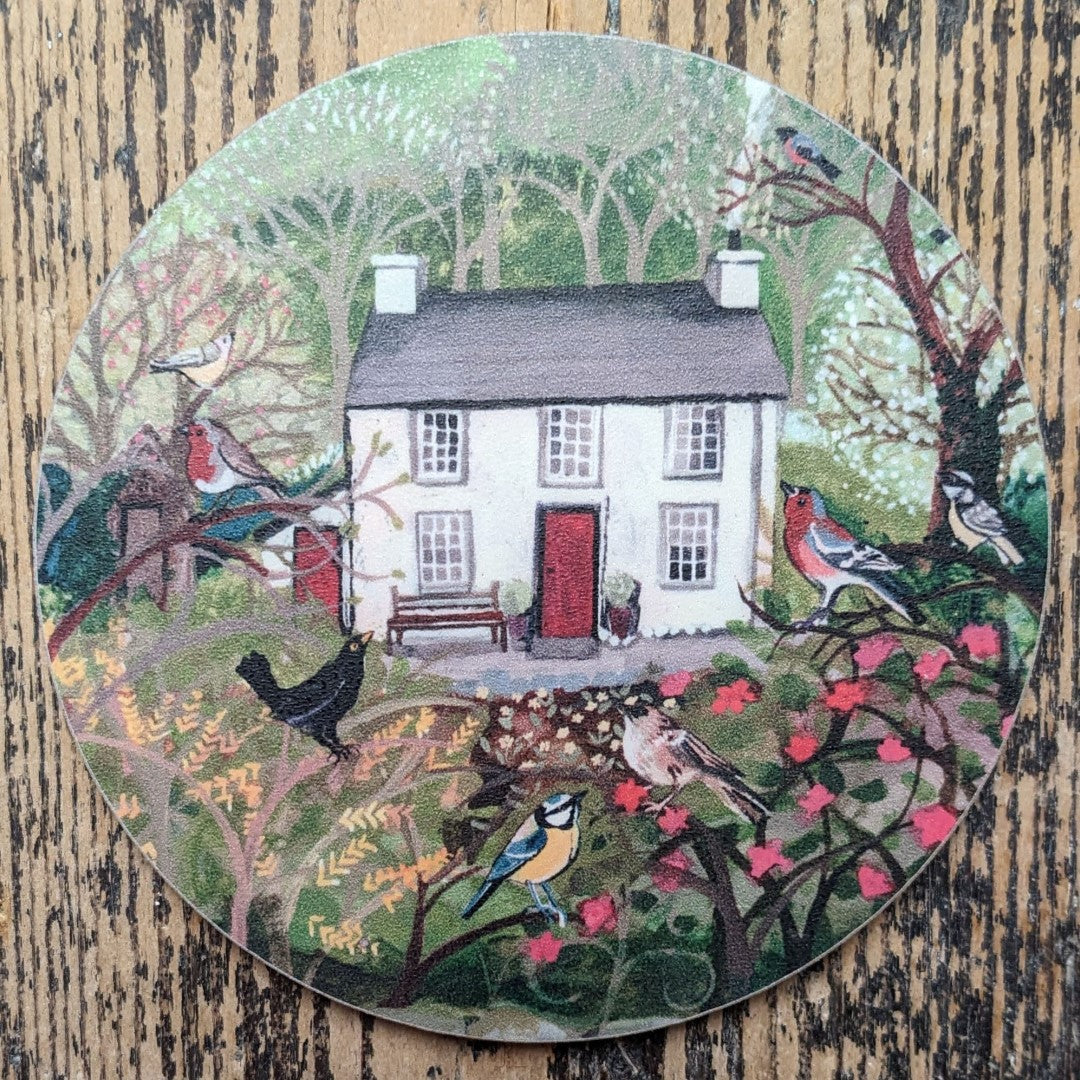 'Song Birds' - Round Coaster by Lizzie Spikes