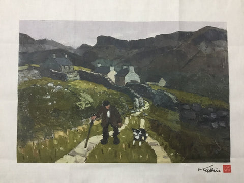 'The way to the cottages' - Sir Kyffin Williams Tea Towel