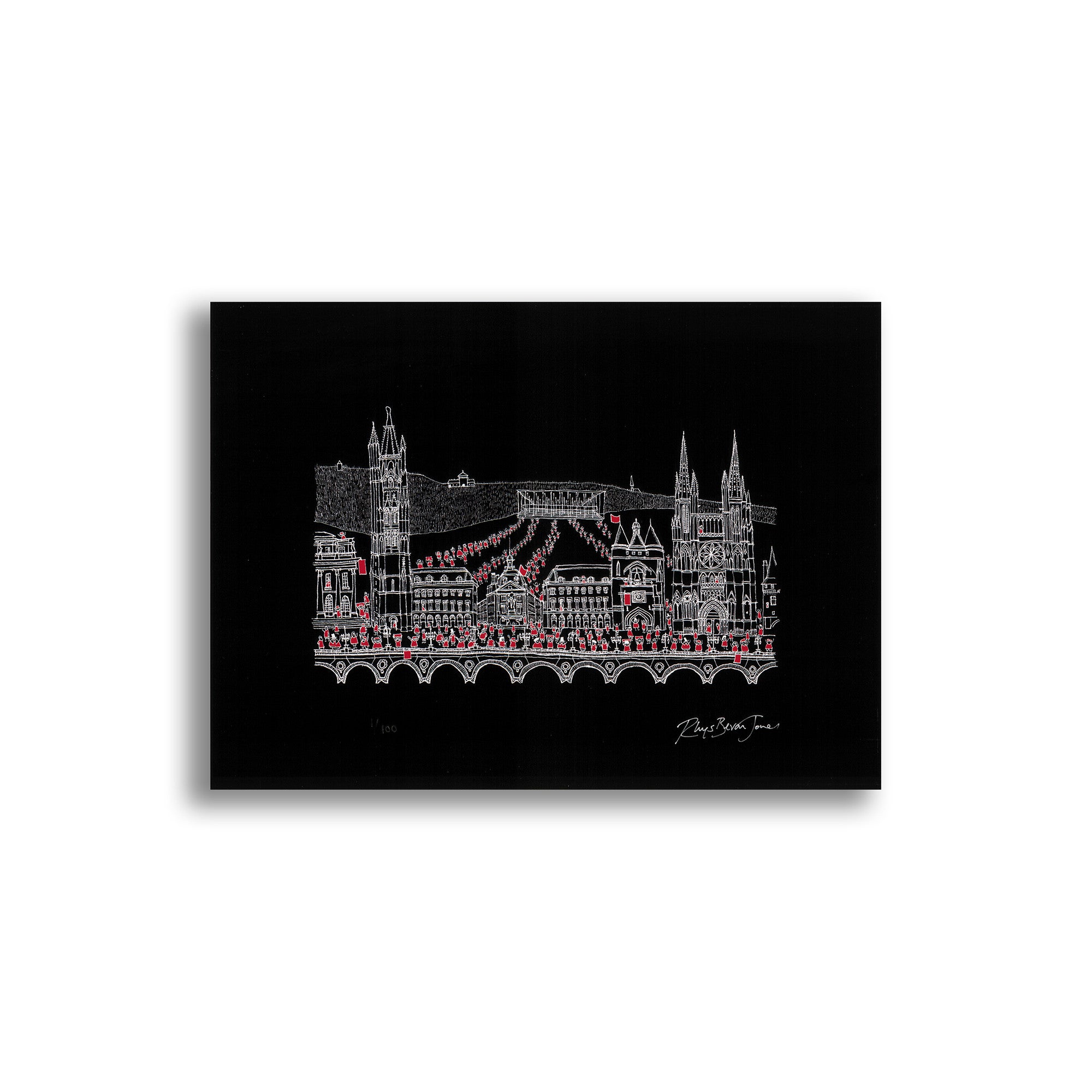 Red Bordeaux (Black Background) - Unmounted Limited Edition Print - Rhys Bevan Jones