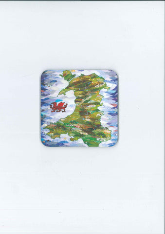 Cork-backed Coaster 'Map of Wales' by Josie Russell