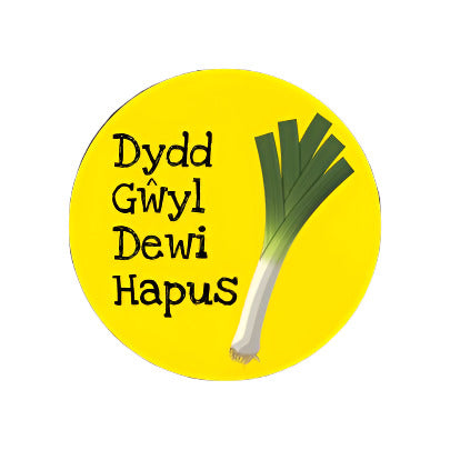 'Dydd Gŵyl Dewi Hapus' (Leek) - Button Badge