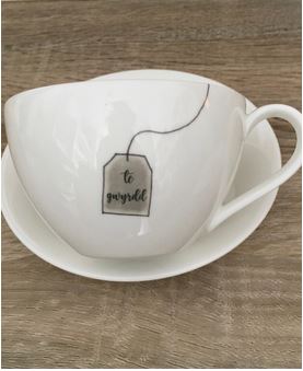 'Te Gwyrdd' (Green Tea) Cup and Saucer