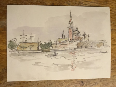 Greetings Card 'Saint Mark's Square from the Lagoon' by Sir Kyffin Williams