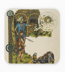 Mabinogion initial letter coaster 'Math fab Mathonwy'