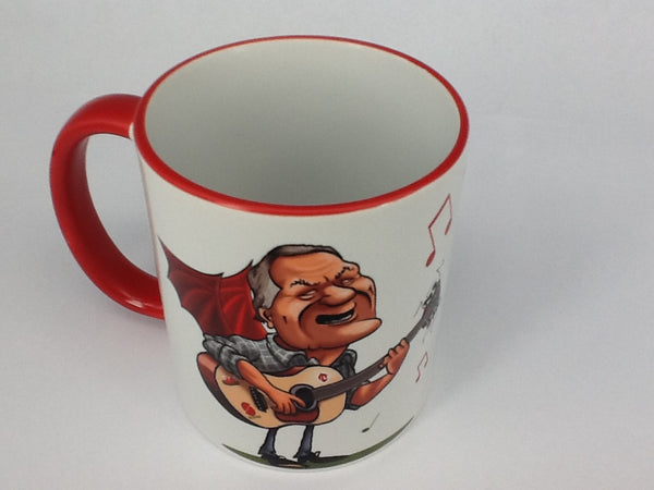 'Yma o Hyd' Dafydd Iwan Mug (red rim)